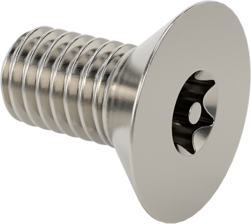 Kurcalamaya Dayanıklı Torx Düz Başlı Vidalar, 18-8 Paslanmaz Çelik, 3/8"-16 Diş Boyutu, 3/4" Uzunluk