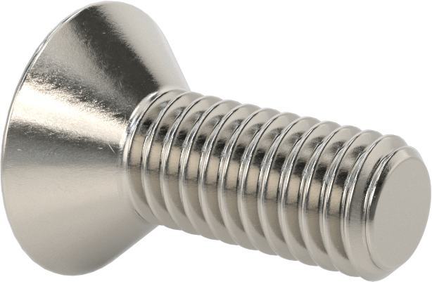 Kurcalamaya Dayanıklı Torx Düz Başlı Vidalar, 18-8 Paslanmaz Çelik, 3/8"-16 Diş Boyutu, 1" Uzunluk