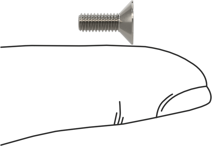 Kurcalamaya Dayanıklı Torx Düz Başlı Vidalar, 18-8 Paslanmaz Çelik, M3,5 x 0,6 mm Diş Boyutu, 10 mm Uzunluk