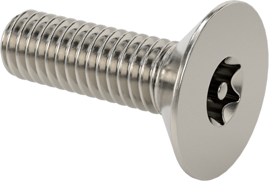 Kurcalamaya Dayanıklı Torx Düz Başlı Vidalar, 18-8 Paslanmaz Çelik, M3,5 x 0,6 mm Diş Boyutu, 12 mm Uzunluk