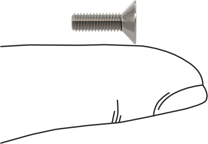 Kurcalamaya Dayanıklı Torx Düz Başlı Vidalar, 18-8 Paslanmaz Çelik, M3,5 x 0,6 mm Diş Boyutu, 12 mm Uzunluk