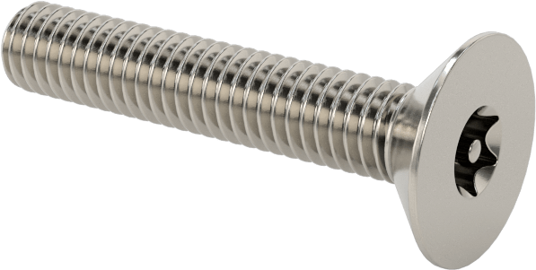 Kurcalamaya Dayanıklı Torx Düz Başlı Vidalar, 18-8 Paslanmaz Çelik, M3,5 x 0,6 mm Diş Boyutu, 20 mm Uzunluk