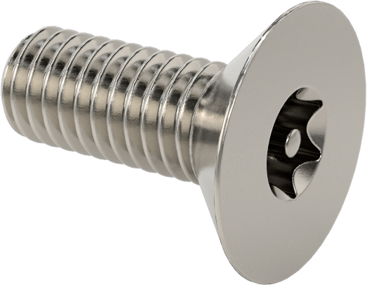Kurcalamaya Dayanıklı Torx Düz Başlı Vidalar, 18-8 Paslanmaz Çelik, M3 x 0,5 mm Diş Boyutu, 8 mm Uzunluk