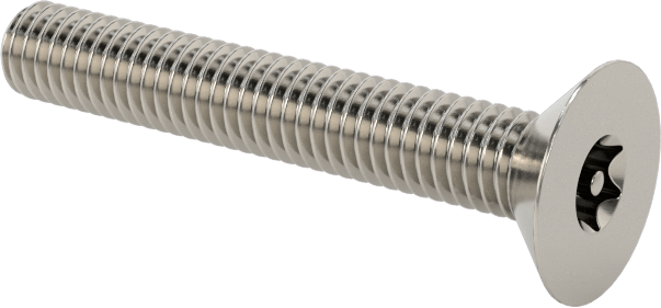 Kurcalamaya Dayanıklı Torx Düz Başlı Vidalar, 18-8 Paslanmaz Çelik, M3 x 0,5 mm Diş Boyutu, 20 mm Uzunluk