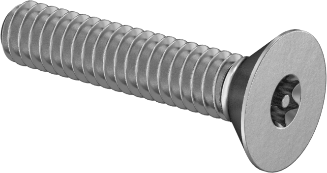 Kurcalamaya Dayanıklı Torx Düz Başlı Vidalar, 18-8 Paslanmaz Çelik, 1/4"-20 Diş Boyutu, 1-1/4" Uzunluk