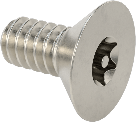 Kurcalamaya Dayanıklı Torx Düz Başlı Vidalar, 18-8 Paslanmaz Çelik, 4-40 Diş Boyutu, 1/4" Uzunluk