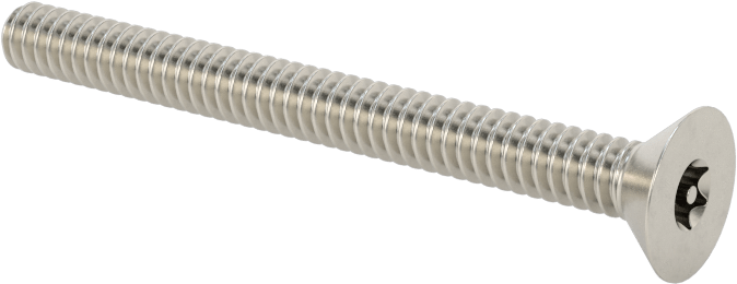 Kurcalamaya Dayanıklı Torx Düz Başlı Vidalar, 18-8 Paslanmaz Çelik, 6-32 Diş Boyutu, 1-1/2" Uzunluk
