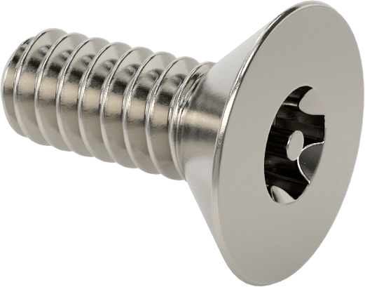 Kurcalamaya Dayanıklı Torx Düz Başlı Vidalar, Torx Plus, 18-8 Paslanmaz Çelik, 6-32 Diş Boyutu, 3/8" Uzunluk