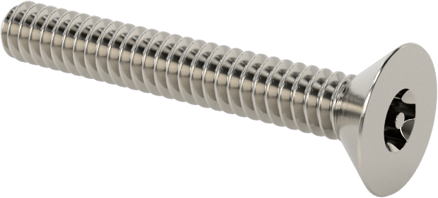 Kurcalamaya Dayanıklı Torx Düz Başlı Vidalar, Torx Plus, 18-8 Paslanmaz Çelik, 6-32 Diş Boyutu, 1" Uzunluk