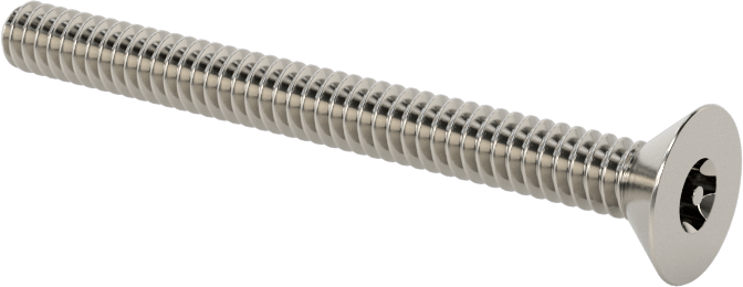 Kurcalamaya Dayanıklı Torx Düz Başlı Vidalar, Torx Plus, 18-8 Paslanmaz Çelik, 6-32 Diş Boyutu, 1-1/2" Uzunluk