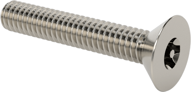 Kurcalamaya Dayanıklı Torx Düz Başlı Vidalar, Torx Plus, 18-8 Paslanmaz Çelik, 8-32 Diş Boyutu, 1" Uzunluk