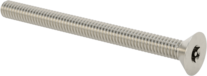 Kurcalamaya Dayanıklı Torx Düz Başlı Vidalar, 18-8 Paslanmaz Çelik, 8-32 Diş Boyutu, 2" Uzunluk