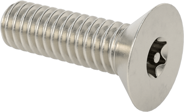 Kurcalamaya Dayanıklı Torx Düz Başlı Vidalar, 18-8 Paslanmaz Çelik, 12-24 Diş Boyutu, 3/4" Uzunluk