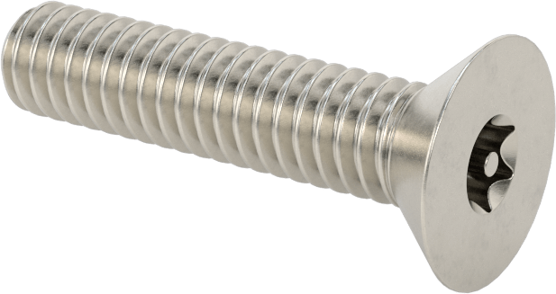 Kurcalamaya Dayanıklı Torx Düz Başlı Vidalar, 18-8 Paslanmaz Çelik, 12-24 Diş Boyutu, 1" Uzunluk