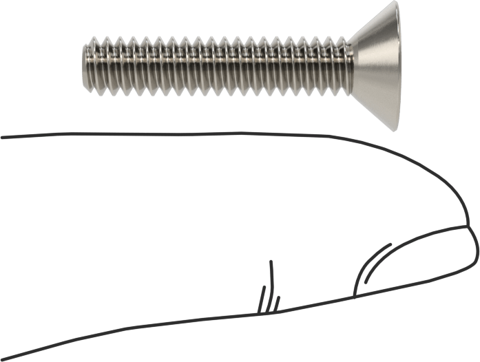 Kurcalamaya Dayanıklı Torx Düz Başlı Vidalar, Torx Plus, 18-8 Paslanmaz Çelik, 10-24 Diş Boyutu, 1" Uzunluk