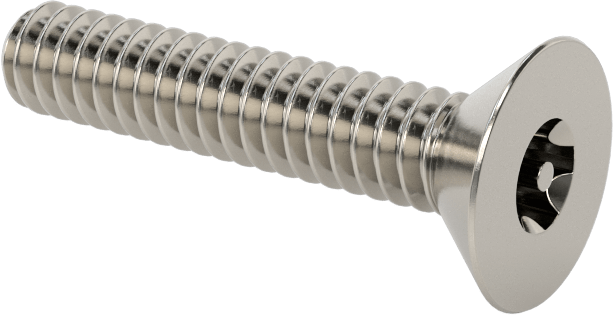Kurcalamaya Dayanıklı Torx Düz Başlı Vidalar, Torx Plus, 18-8 Paslanmaz Çelik, 10-24 Diş Boyutu, 1" Uzunluk