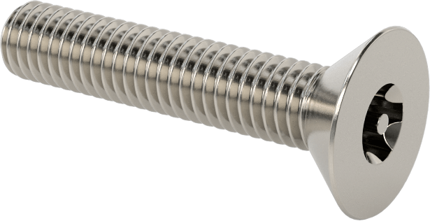 Kurcalamaya Dayanıklı Torx Düz Başlı Vidalar, Torx Plus, 18-8 Paslanmaz Çelik, 10-32 Diş Boyutu, 1" Uzunluk