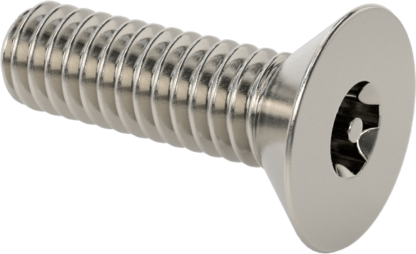 Kurcalamaya Dayanıklı Torx Düz Başlı Vidalar, Torx Plus, 18-8 Paslanmaz Çelik, 12-24 Diş Boyutu, 3/4" Uzunluk