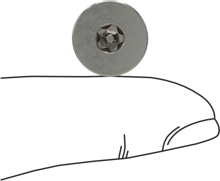 Kurcalamaya Dayanıklı Torx Düz Başlı Vidalar, Torx Plus, 18-8 Paslanmaz Çelik, 1/4"-20 Diş Boyutu, 3/8" Uzunluk