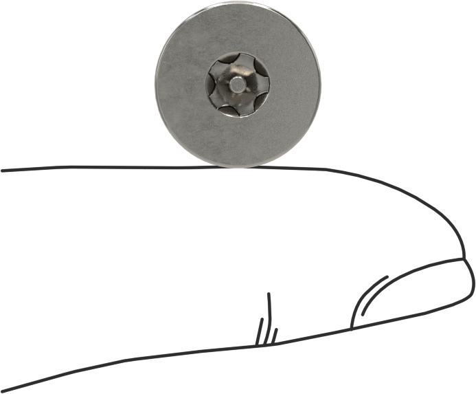 Kurcalamaya Dayanıklı Torx Düz Başlı Vidalar, Torx Plus, 18-8 Paslanmaz Çelik, 1/4"-20 Diş Boyutu, 1/2" Uzunluk