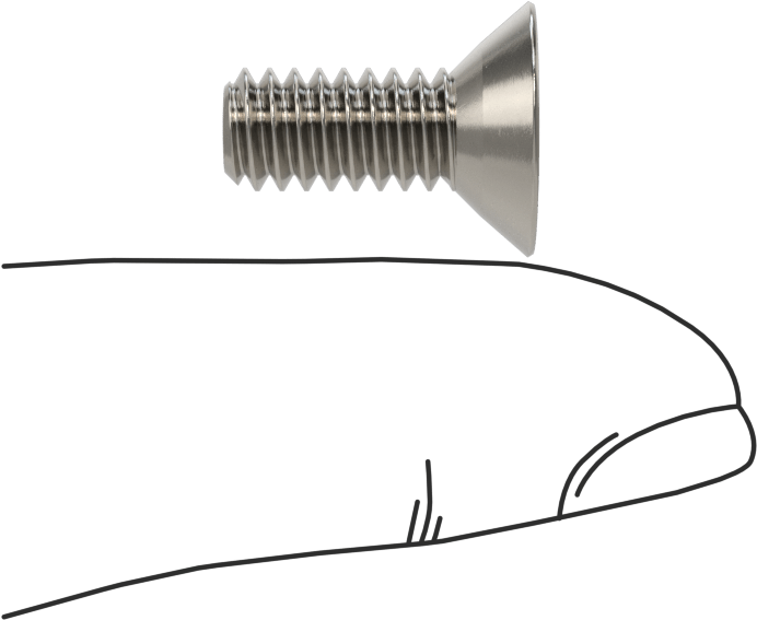 Kurcalamaya Dayanıklı Torx Düz Başlı Vidalar, Torx Plus, 18-8 Paslanmaz Çelik, 1/4"-20 Diş Boyutu, 5/8" Uzunluk