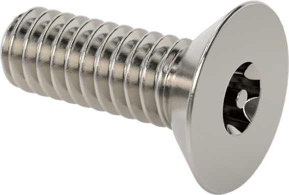 Kurcalamaya Dayanıklı Torx Düz Başlı Vidalar, Torx Plus, 18-8 Paslanmaz Çelik, 1/4"-20 Diş Boyutu, 3/4" Uzunluk