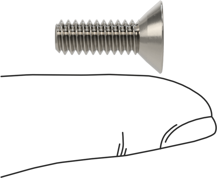 Kurcalamaya Dayanıklı Torx Düz Başlı Vidalar, Torx Plus, 18-8 Paslanmaz Çelik, 1/4"-20 Diş Boyutu, 3/4" Uzunluk