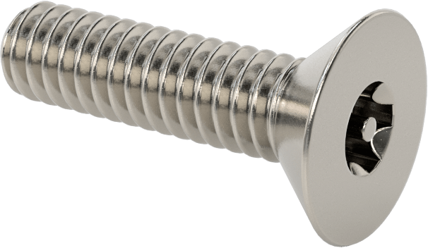 Kurcalamaya Dayanıklı Torx Düz Başlı Vidalar, Torx Plus, 18-8 Paslanmaz Çelik, 1/4"-20 Diş Boyutu, 1" Uzunluk
