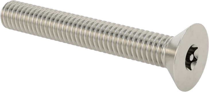 Kurcalamaya Dayanıklı Torx Düz Başlı Vidalar, 18-8 Paslanmaz Çelik, 5/16"-18 Diş Boyutu, 2-1/4" Uzunluk
