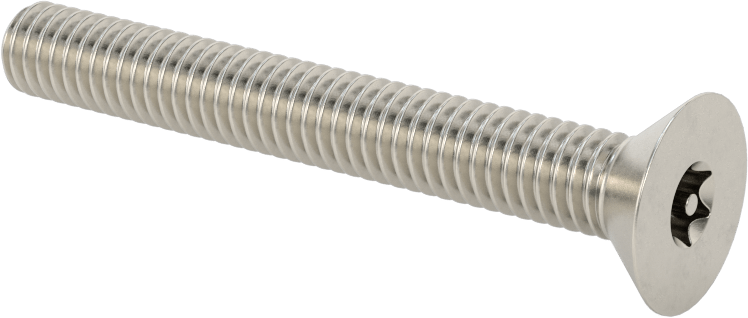 Kurcalamaya Dayanıklı Torx Düz Başlı Vidalar, 18-8 Paslanmaz Çelik, 5/16"-18 Diş Boyutu, 2-1/2" Uzunluk