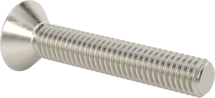 Kurcalamaya Dayanıklı Torx Düz Başlı Vidalar, 18-8 Paslanmaz Çelik, 3/8"-16 Diş Boyutu, 2-1/4" Uzunluk