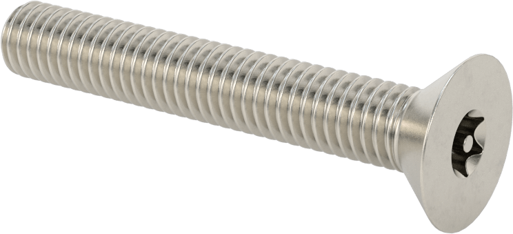 Kurcalamaya Dayanıklı Torx Düz Başlı Vidalar, 18-8 Paslanmaz Çelik, 3/8"-16 Diş Boyutu, 2-1/2" Uzunluk