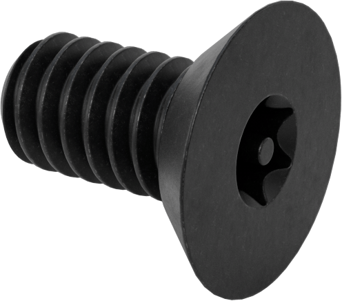 Kurcalamaya Dayanıklı Torx Düz Başlı Vidalar, Siyah Oksitli Alaşımlı Çelik, 1/4"-20 Diş Boyutu, 1/2" Uzunluk