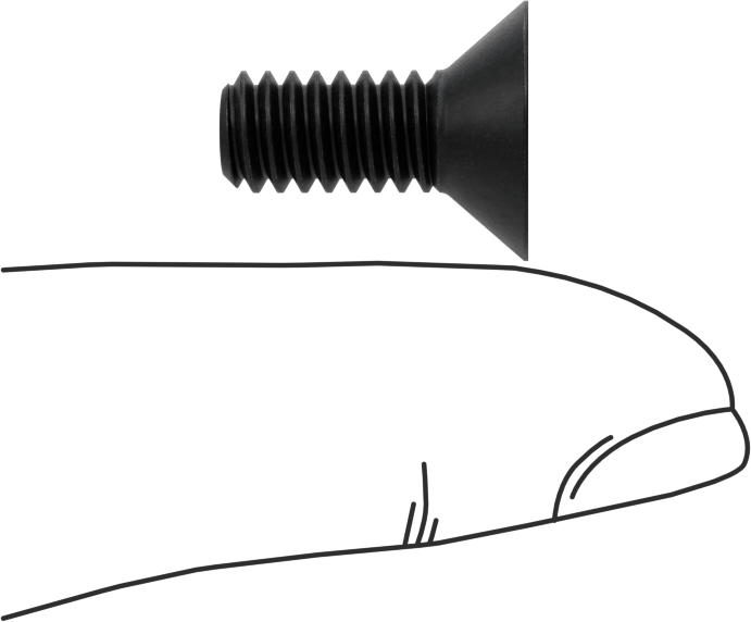 Kurcalamaya Dayanıklı Torx Düz Başlı Vidalar, Siyah Oksitli Alaşımlı Çelik, 1/4"-20 Diş Boyutu, 5/8" Uzunluk