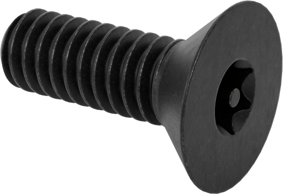 Kurcalamaya Dayanıklı Torx Düz Başlı Vidalar, Siyah Oksitli Alaşımlı Çelik, 1/4"-20 Diş Boyutu, 3/4" Uzunluk