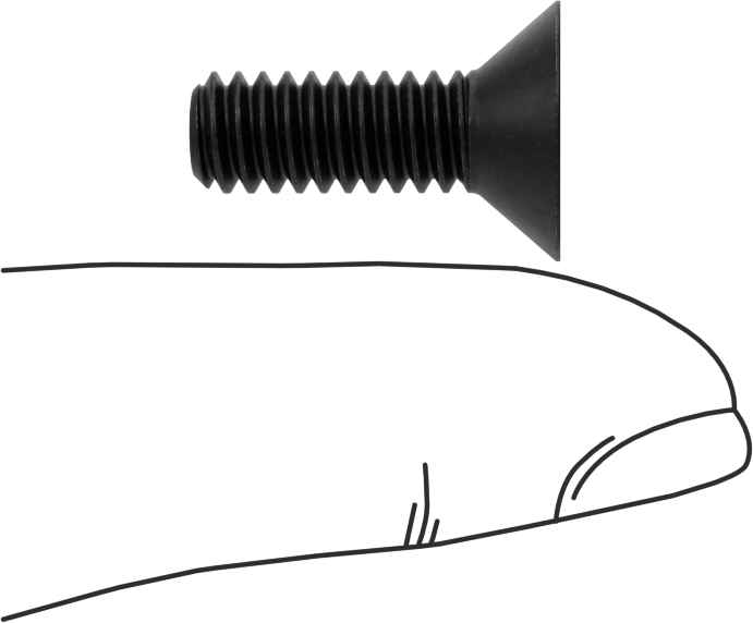 Kurcalamaya Dayanıklı Torx Düz Başlı Vidalar, Siyah Oksitli Alaşımlı Çelik, 1/4"-20 Diş Boyutu, 3/4" Uzunluk