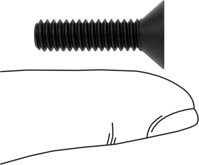 Kurcalamaya Dayanıklı Torx Düz Başlı Vidalar, Siyah Oksitli Alaşımlı Çelik, 1/4"-20 Diş Boyutu, 1" Uzunluk