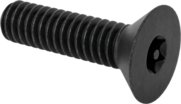 Kurcalamaya Dayanıklı Torx Düz Başlı Vidalar, Siyah Oksitli Alaşımlı Çelik, 1/4"-20 Diş Boyutu, 1" Uzunluk