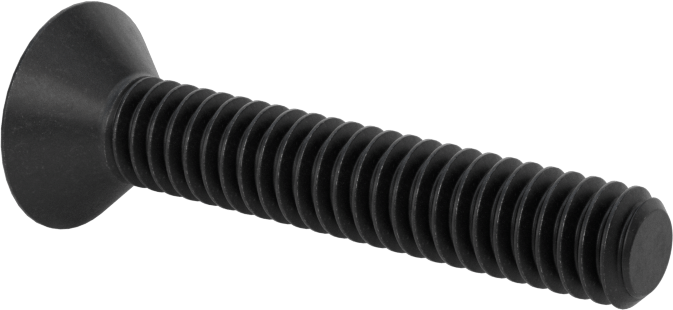 Kurcalamaya Dayanıklı Torx Düz Başlı Vidalar, Siyah Oksitli Alaşımlı Çelik, 1/4"-20 Diş Boyutu, 1-1/2" Uzunluk