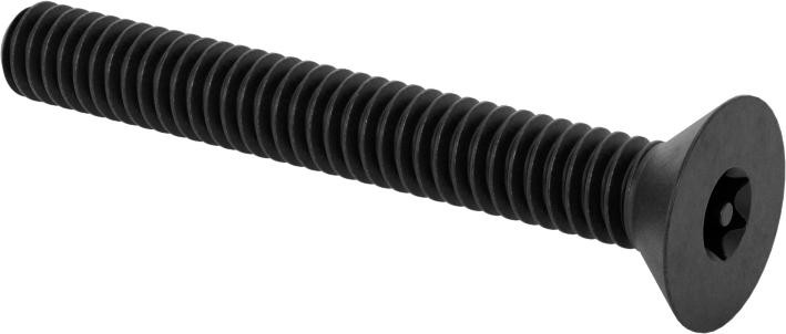 Kurcalamaya Dayanıklı Torx Düz Başlı Vidalar, Siyah Oksitli Alaşımlı Çelik, 1/4"-20 Diş Boyutu, 2" Uzunluk