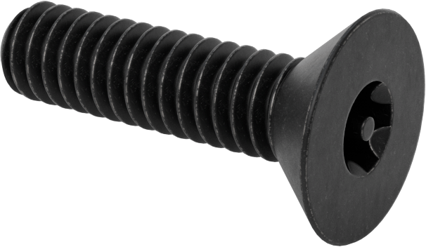 Kurcalamaya Dayanıklı Torx Düz Başlı Vidalar, Torx Plus, Siyah Oksitli Alaşımlı Çelik, 1/4"-20 Diş Boyutu, 1" Uzunluk