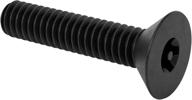Kurcalamaya Dayanıklı Torx Düz Başlı Vidalar, Torx Plus, Siyah Oksitli Alaşımlı Çelik, 1/4"-20 Diş, 1,25" Uzunluk