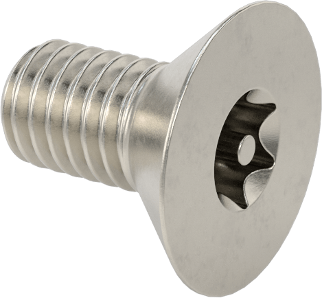 Kurcalamaya Dayanıklı Torx Düz Başlı Vidalar, 18-8 Paslanmaz Çelik, 10-32 Diş Boyutu, 3/8" Uzunluk