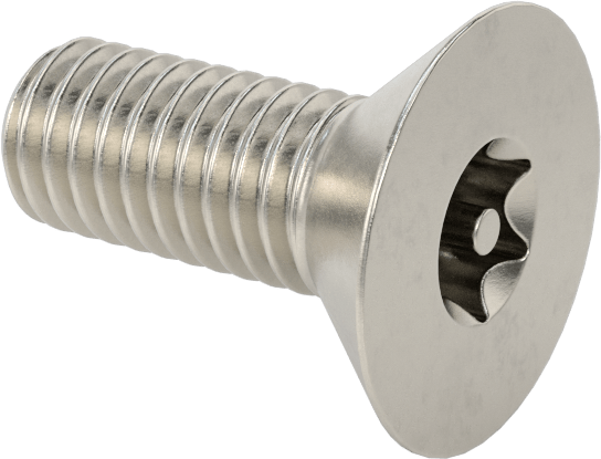 Kurcalamaya Dayanıklı Torx Düz Başlı Vidalar, 18-8 Paslanmaz Çelik, 10-32 Diş Boyutu, 1/2" Uzunluk
