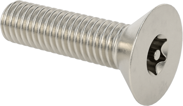Kurcalamaya Dayanıklı Torx Düz Başlı Vidalar, 18-8 Paslanmaz Çelik, 10-32 Diş Boyutu, 3/4" Uzunluk