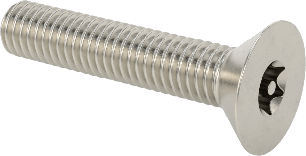 Kurcalamaya Dayanıklı Torx Düz Başlı Vidalar, 18-8 Paslanmaz Çelik, 10-32 Diş Boyutu, 1" Uzunluk