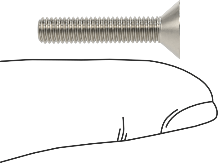 Kurcalamaya Dayanıklı Torx Düz Başlı Vidalar, 18-8 Paslanmaz Çelik, 10-32 Diş Boyutu, 1" Uzunluk