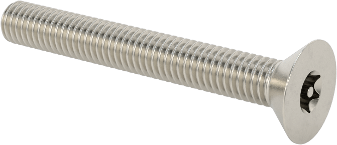 Kurcalamaya Dayanıklı Torx Düz Başlı Vidalar, 18-8 Paslanmaz Çelik, 10-32 Diş Boyutu, 1-1/2" Uzunluk
