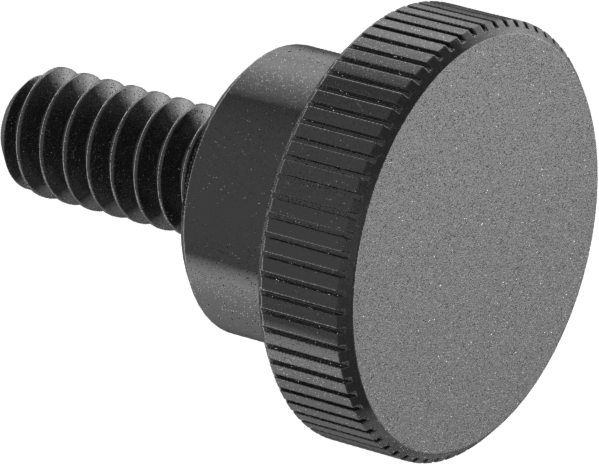 Çelik Yükseltilmiş Tırtıllı Başlı Parmak Vidası, 4-40 Diş Boyutu, 1/4" Uzunluk, 3/8" Çaplı Başlık