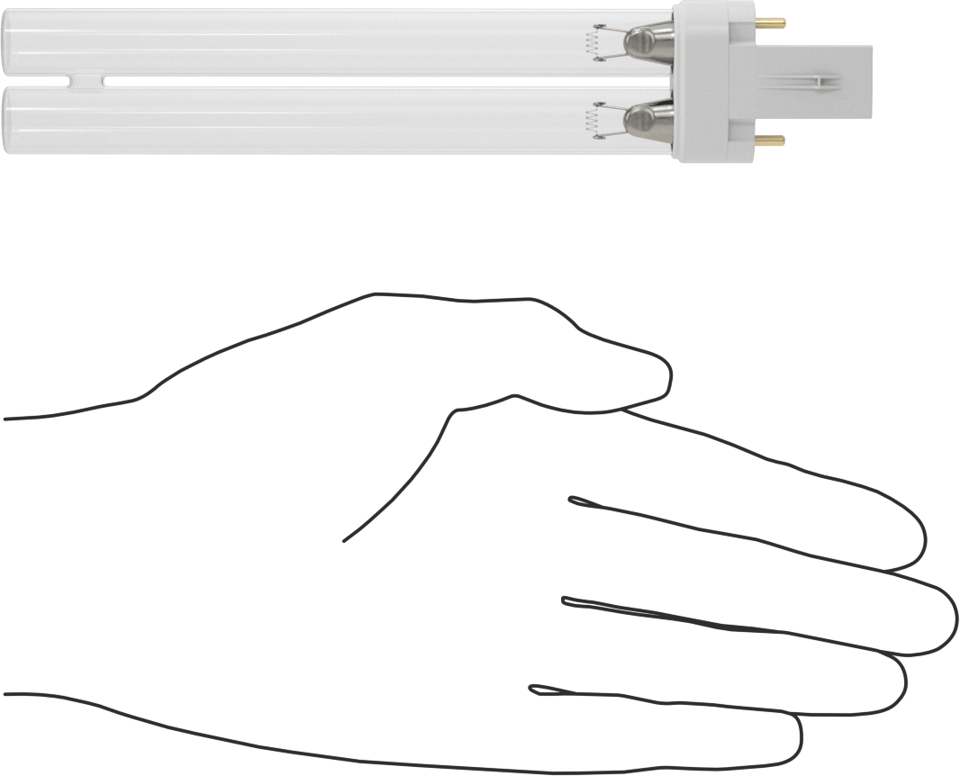 Ultraviyole Dezenfekte Edici Ampul, T12 Çift Tüp Ampul, 4-5/8" Toplam Uzunluk, 9W